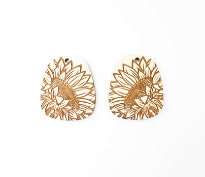 Sunflower blanks, earring blanks, wood cutouts