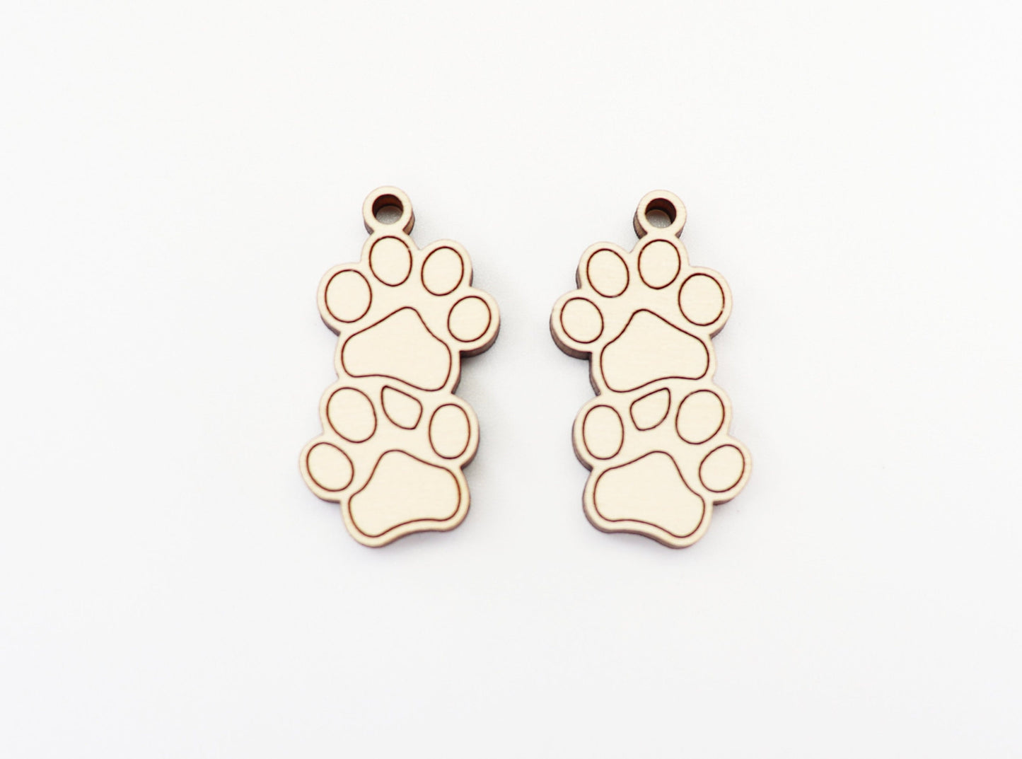 Paw print blanks, earring blanks, wood earrings