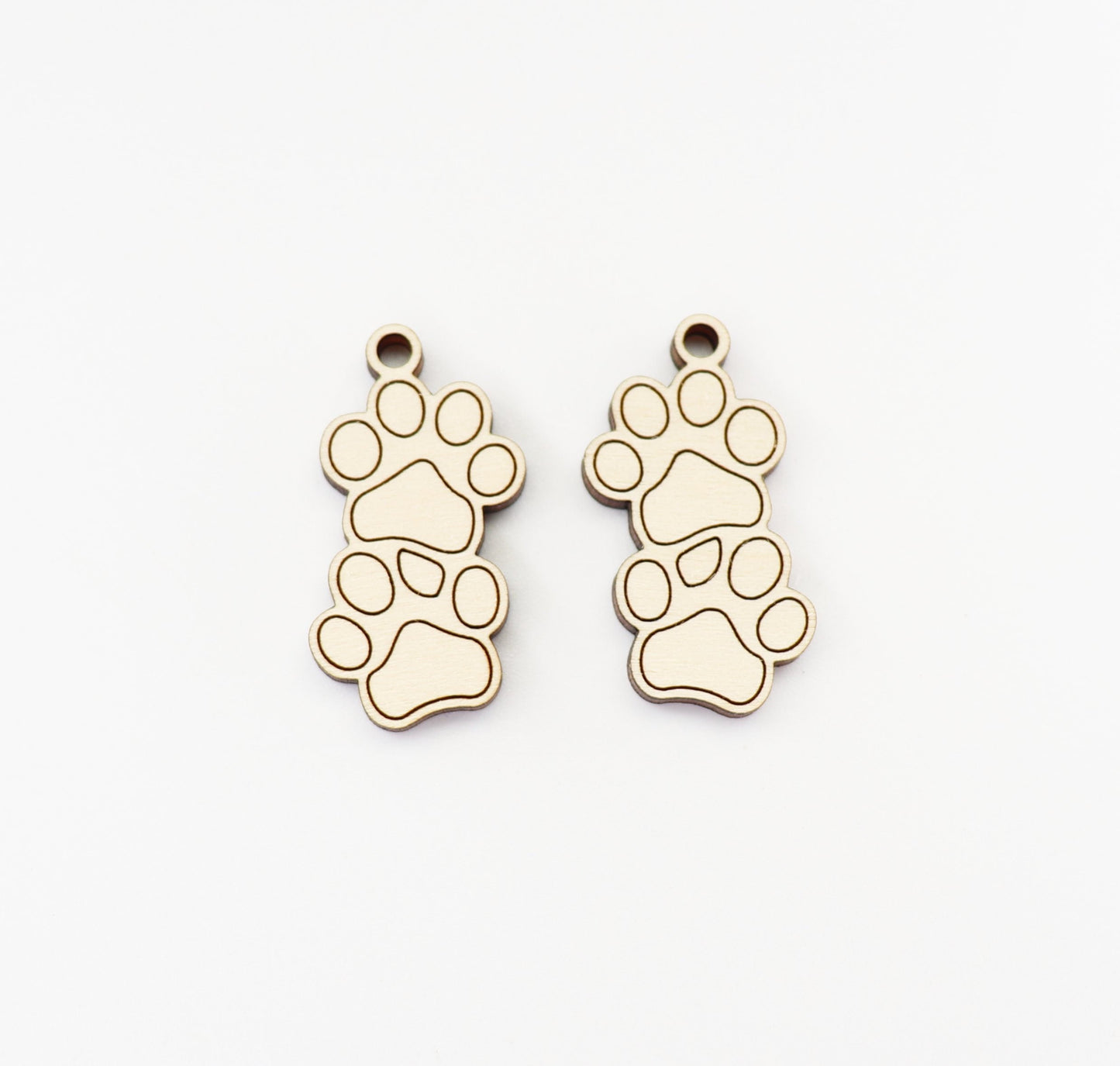 Paw print blanks, earring blanks, wood earrings