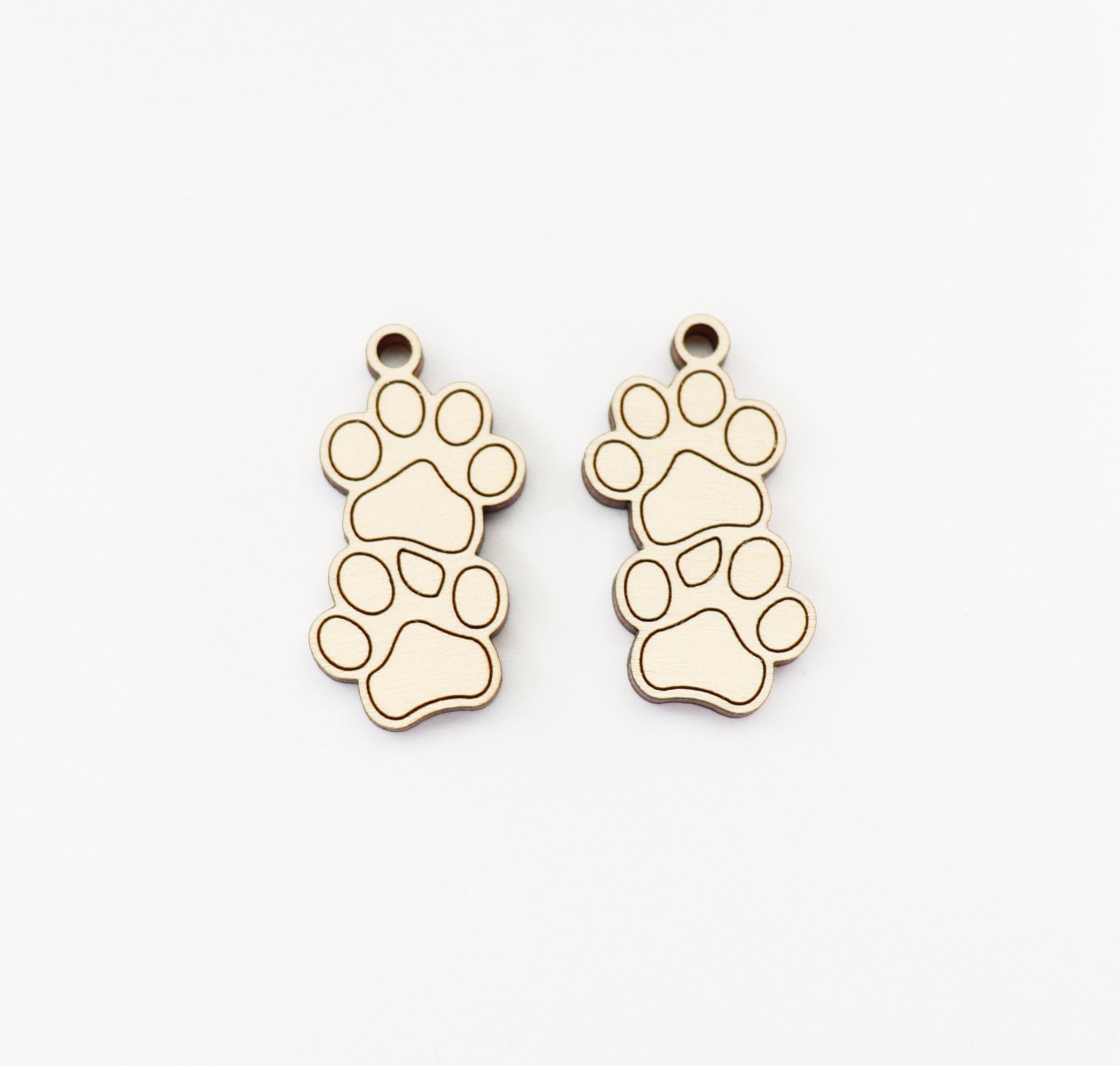 Paw print blanks, earring blanks, wood earrings