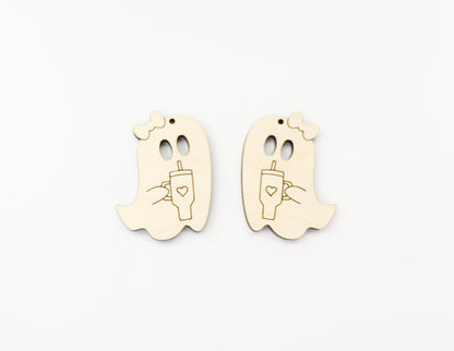 Ghost with tumbler earring blanks, earring blanks