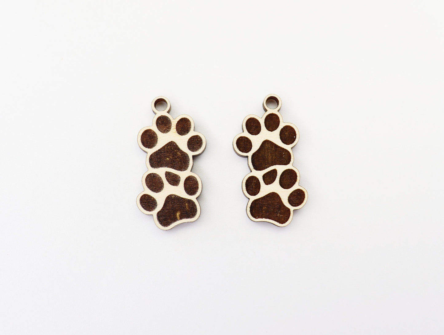 Paw print blanks, earring blanks, wood earrings