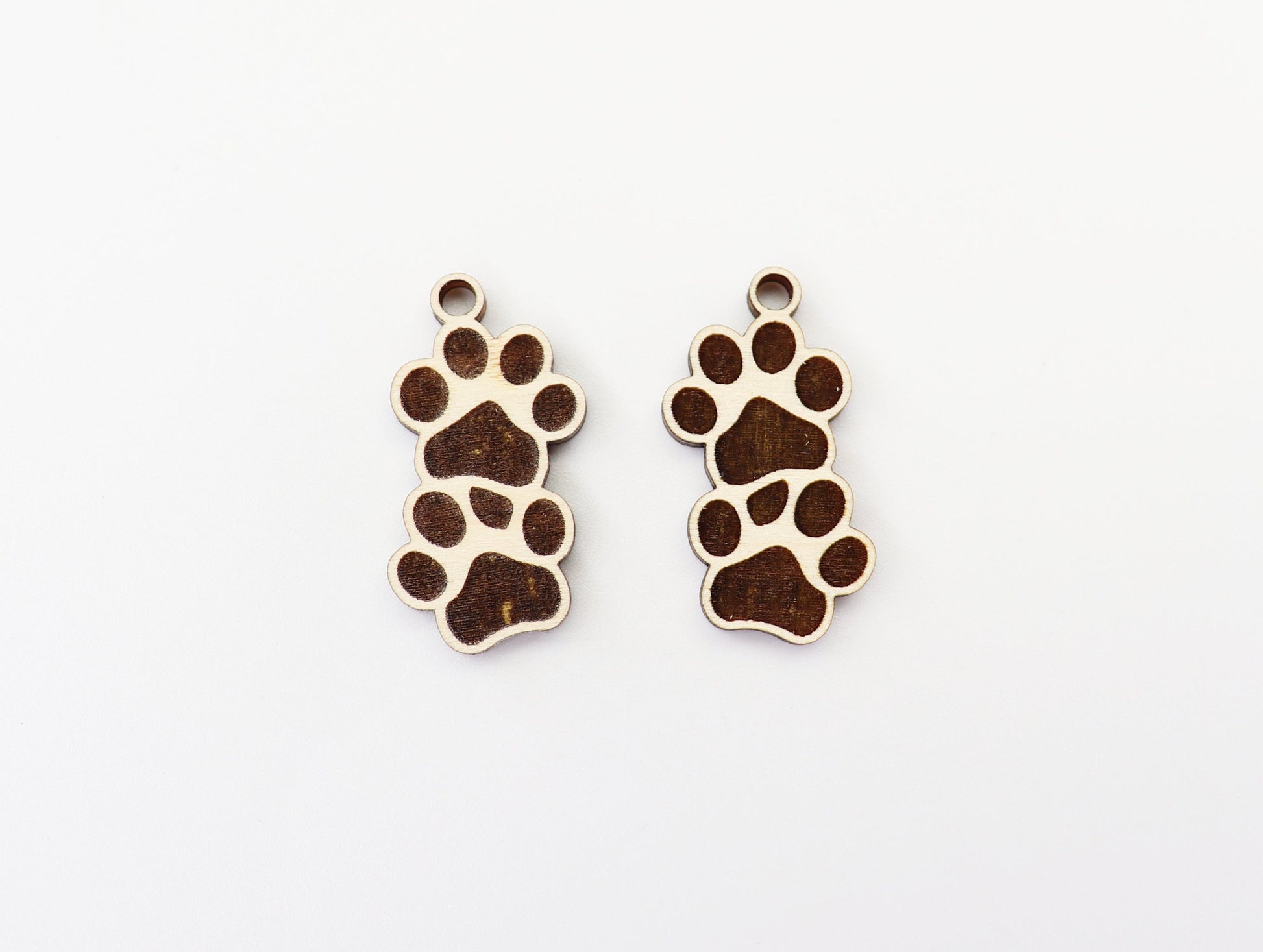 Paw print blanks, earring blanks, wood earrings