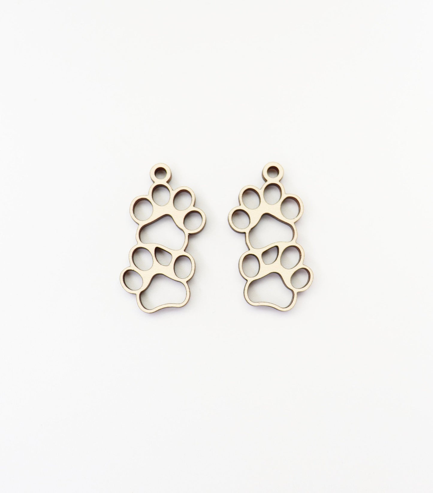 Paw print blanks, earring blanks, wood earrings