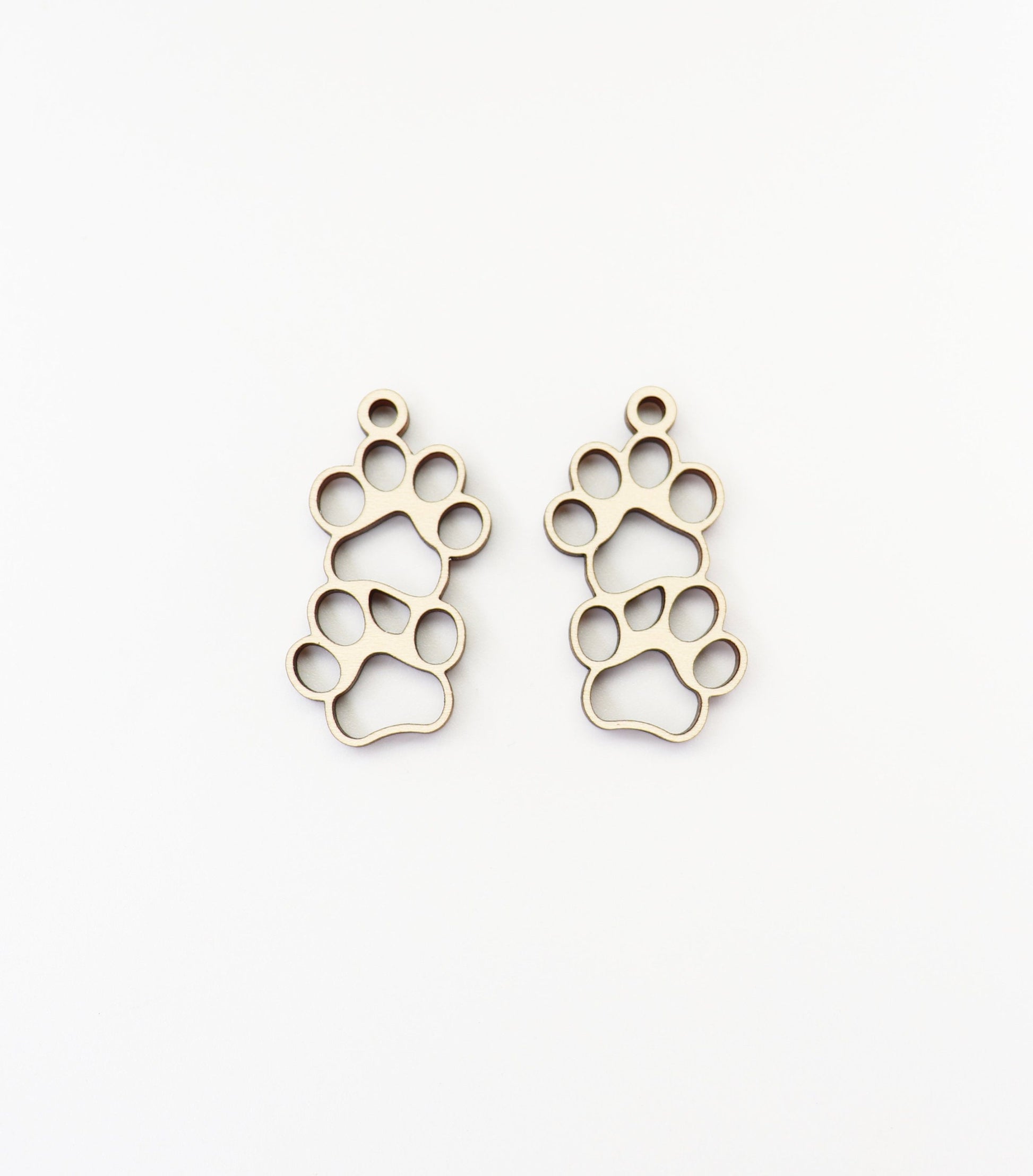 Paw print blanks, earring blanks, wood earrings