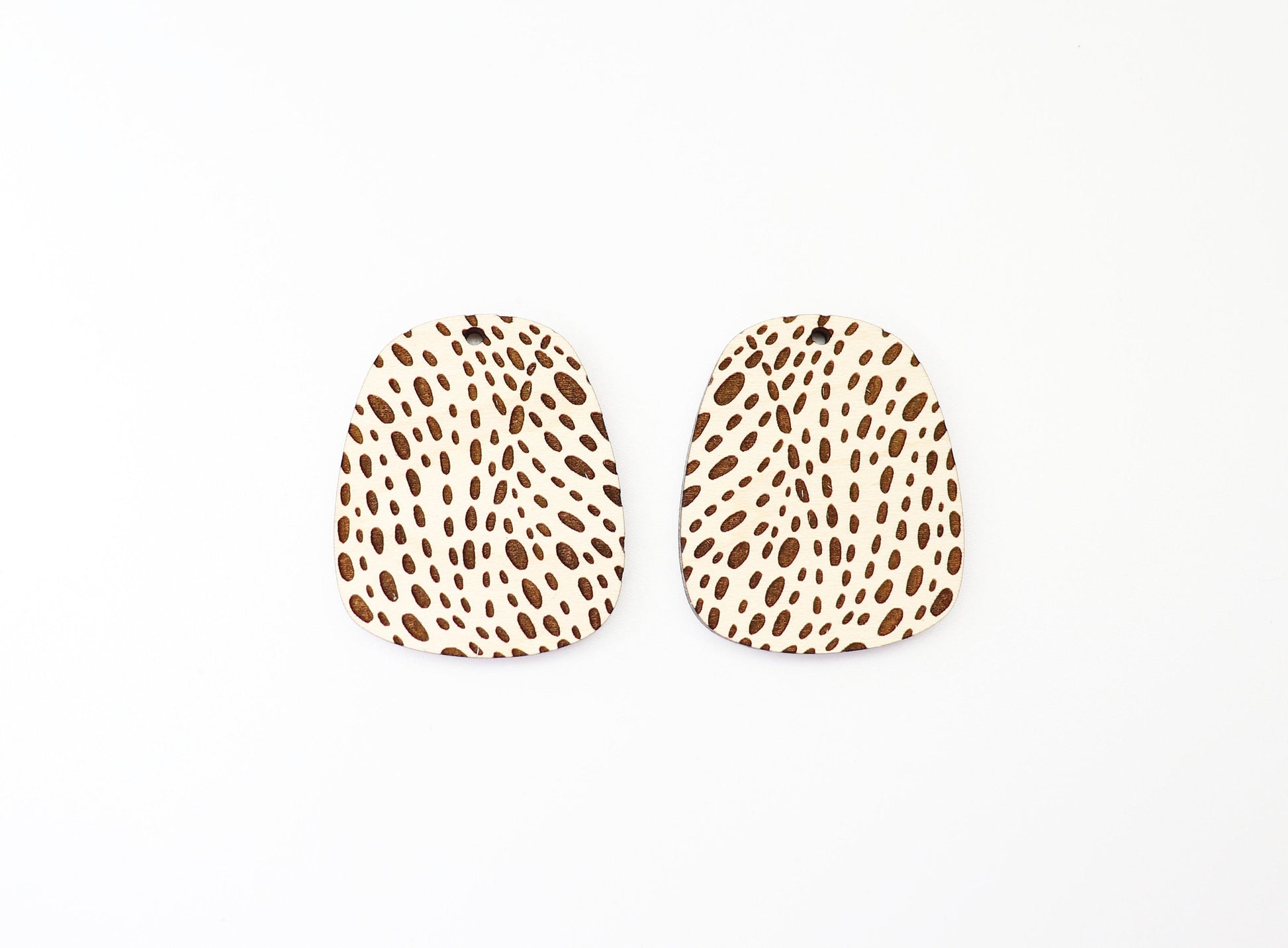 Spotted earring blanks, wood earrings