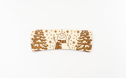 Snowman hair clip blanks, wood blanks, laser cut blanks