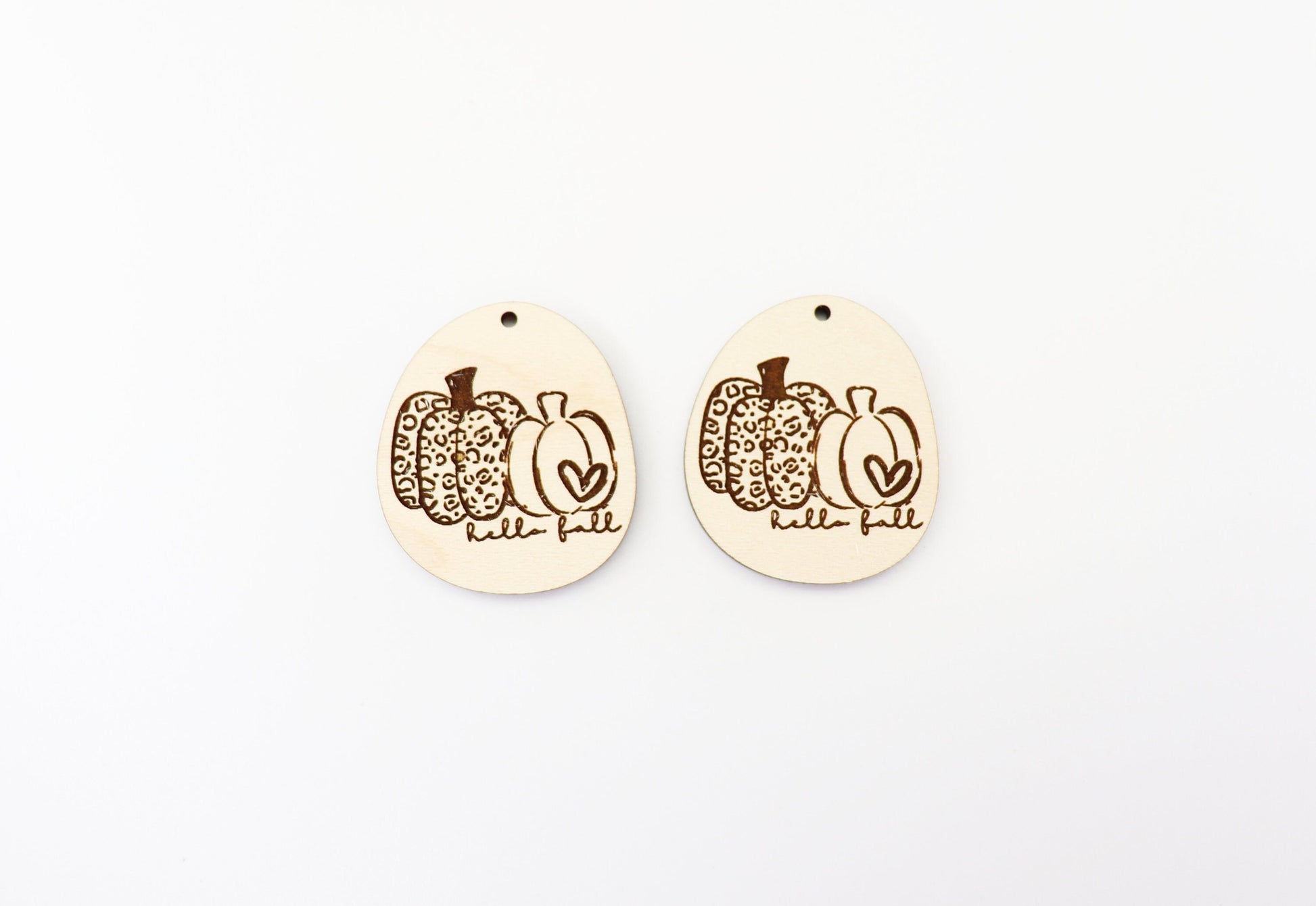 Pumpkin earring blanks, wood earring blanks