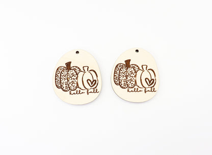 Pumpkin earring blanks, wood earring blanks