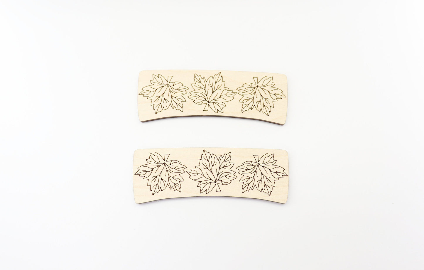 Maple leaf Hair clip blanks, wood blanks, laser cut blanks