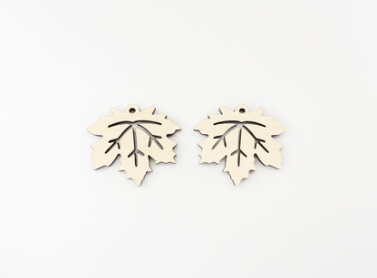 Maple leaf earring blanks, laser cut earring blanks