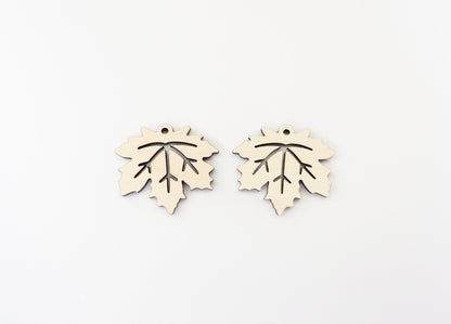 Maple leaf earring blanks, laser cut earring blanks