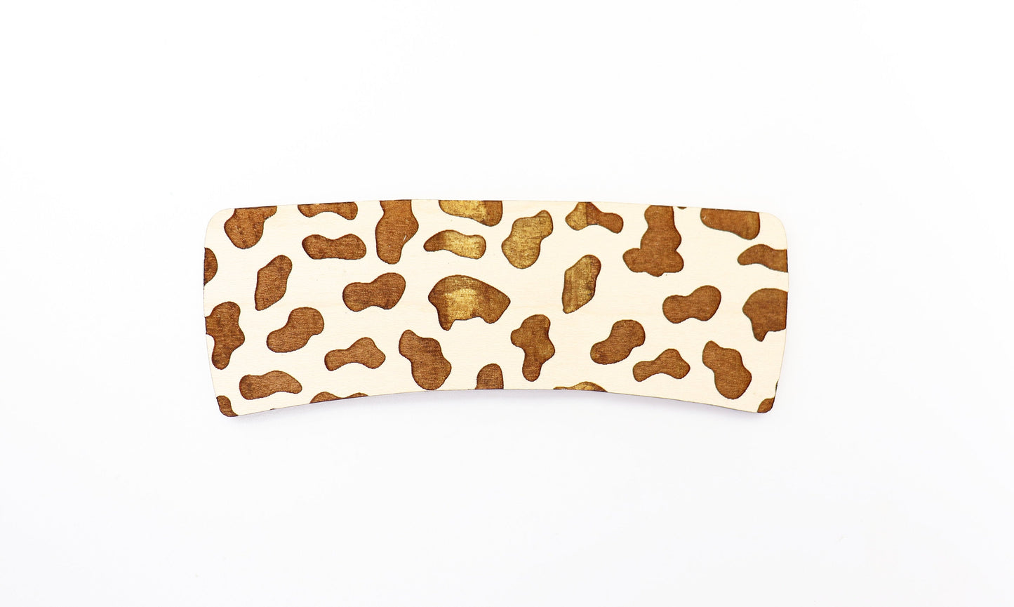 Cow print Hair clip blanks, wood blanks, laser cut blanks