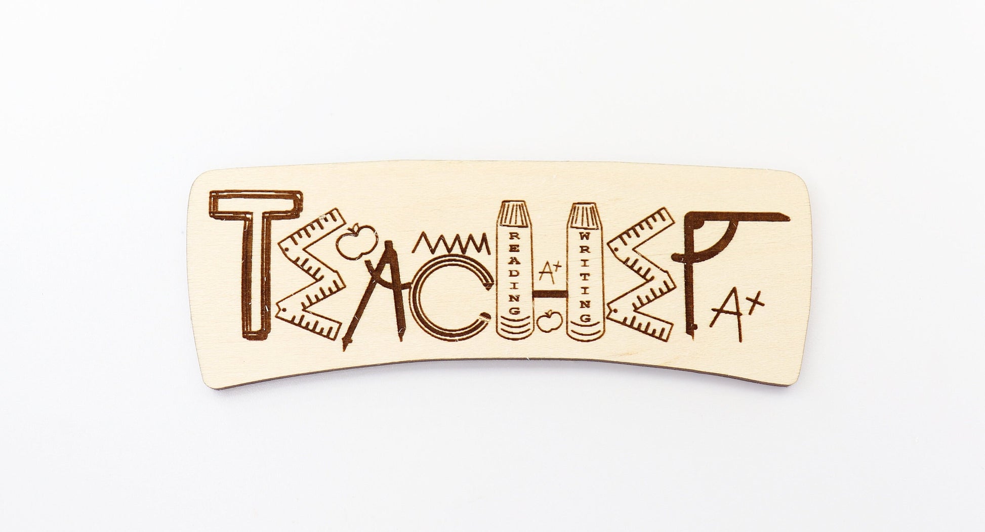 Teacher Hair clip blanks, wood blanks, laser cut blanks