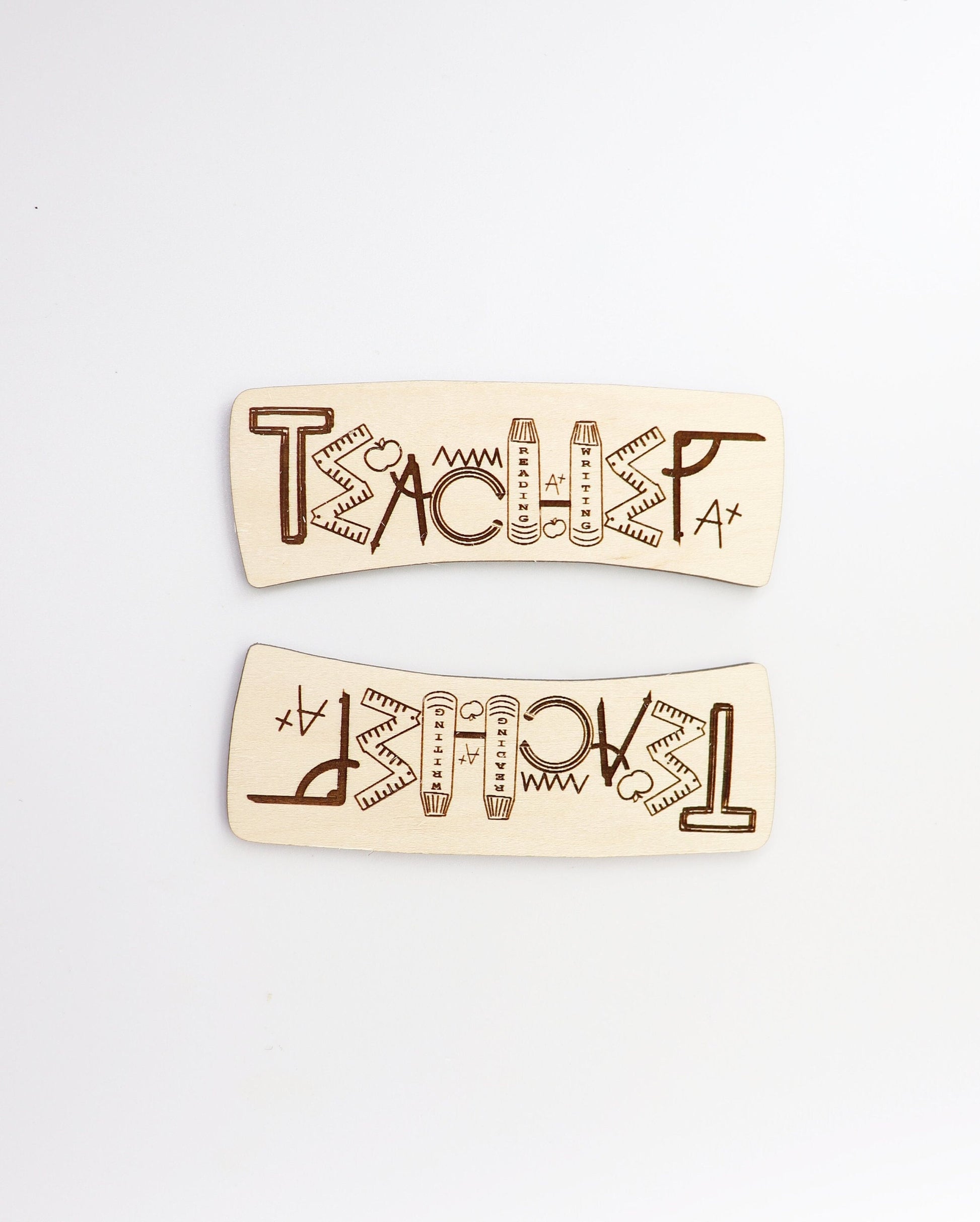 Teacher Hair clip blanks, wood blanks, laser cut blanks