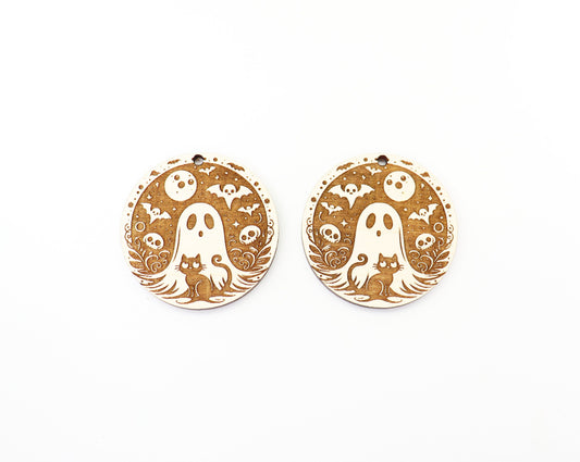 Ghost teardrop earring blanks, earring blanks, wood cutouts