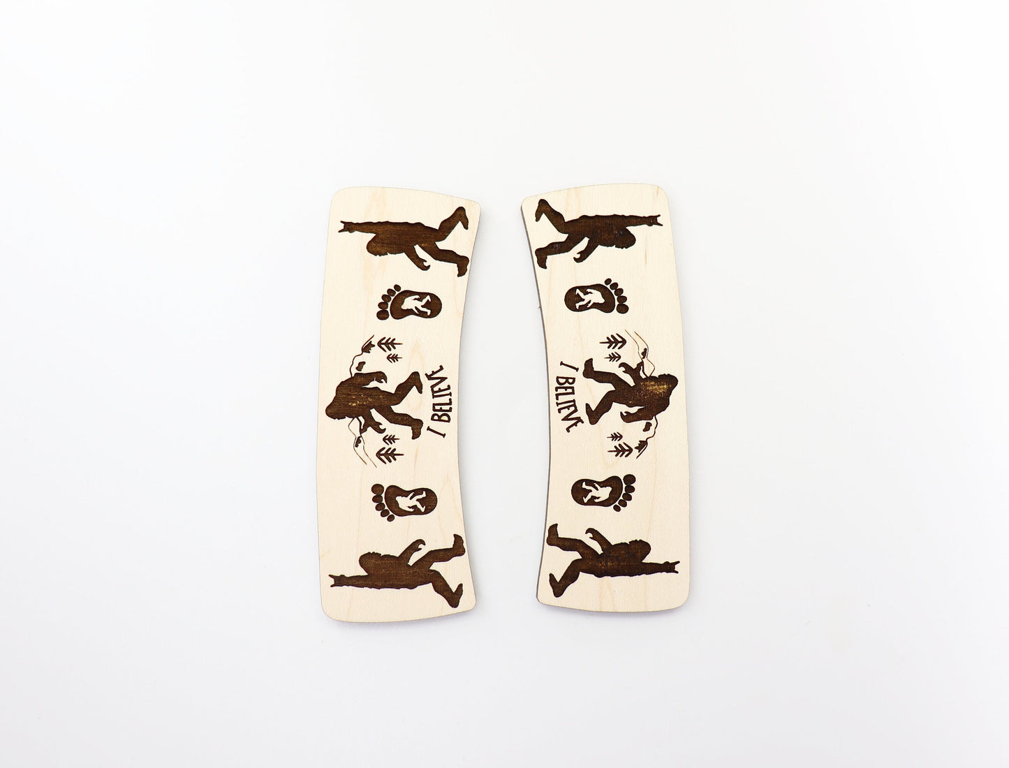 Bigfoot Hair clip blanks, wood blanks, laser cut blanks