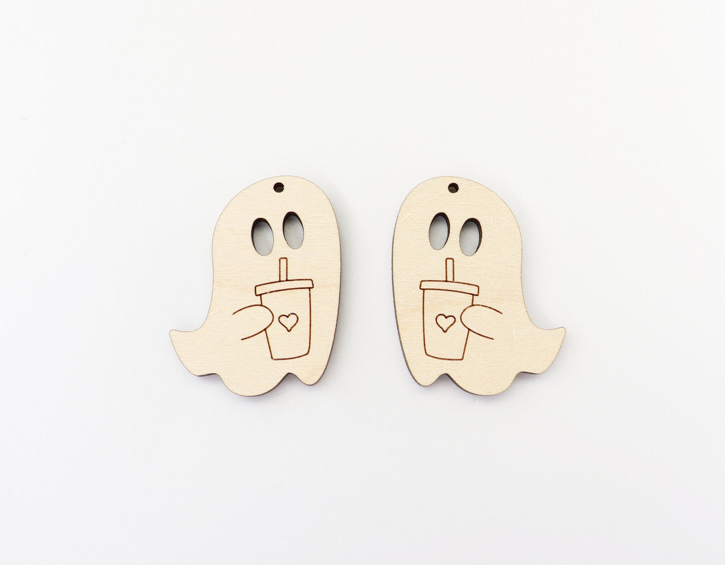 Ghost with cup earring blanks, earring blanks