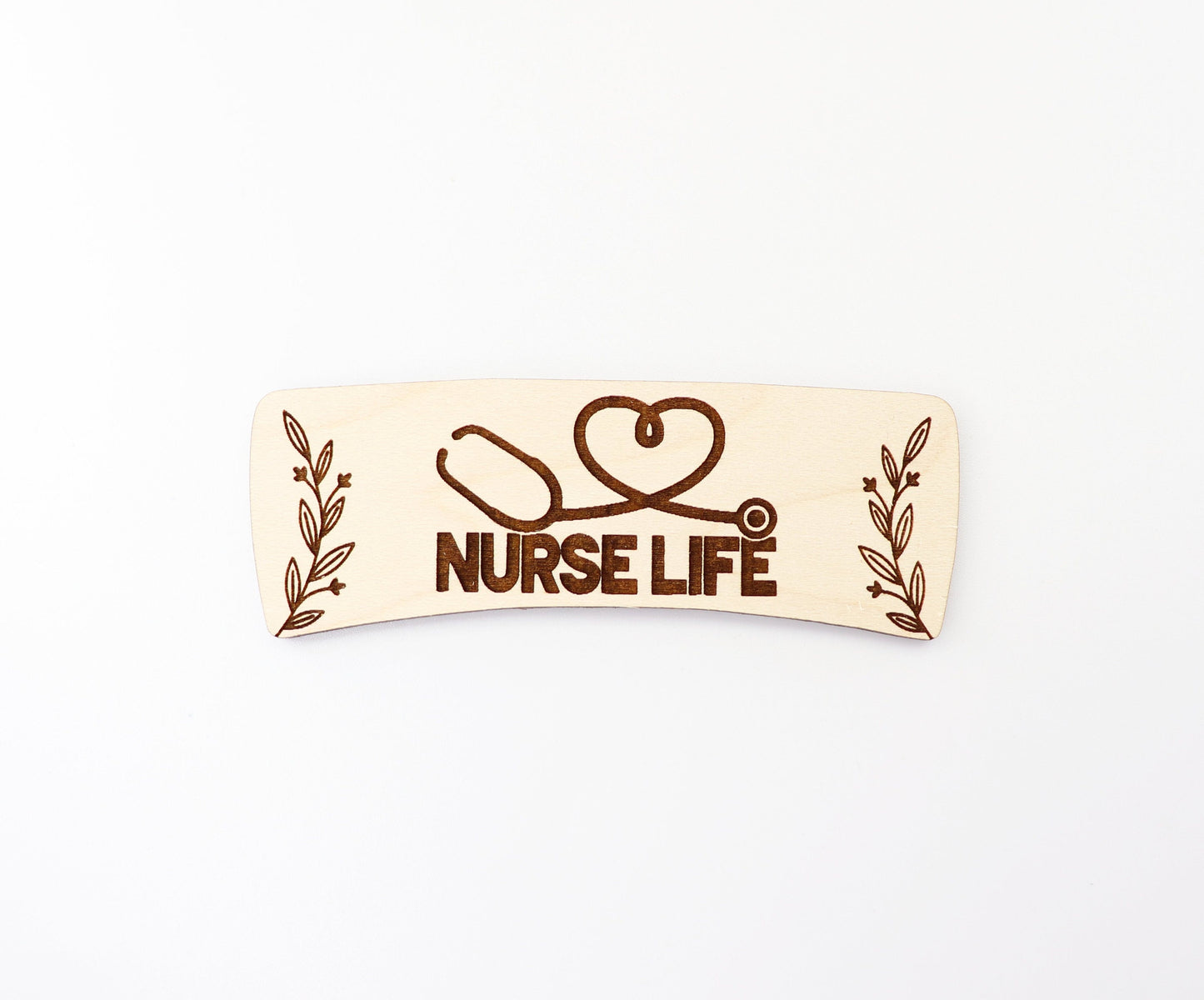 Nurse life hair clip blanks, wood blanks, laser cut blanks