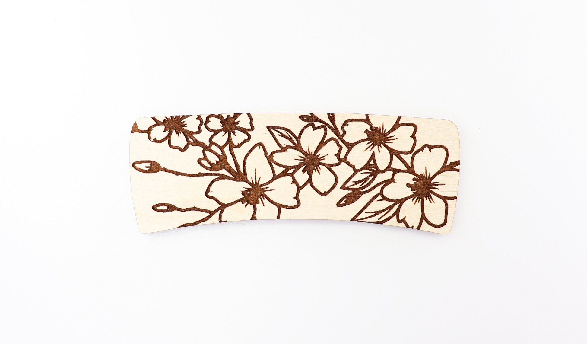 Cherry blossom Hair clip blanks, wood blanks, laser cut blanks