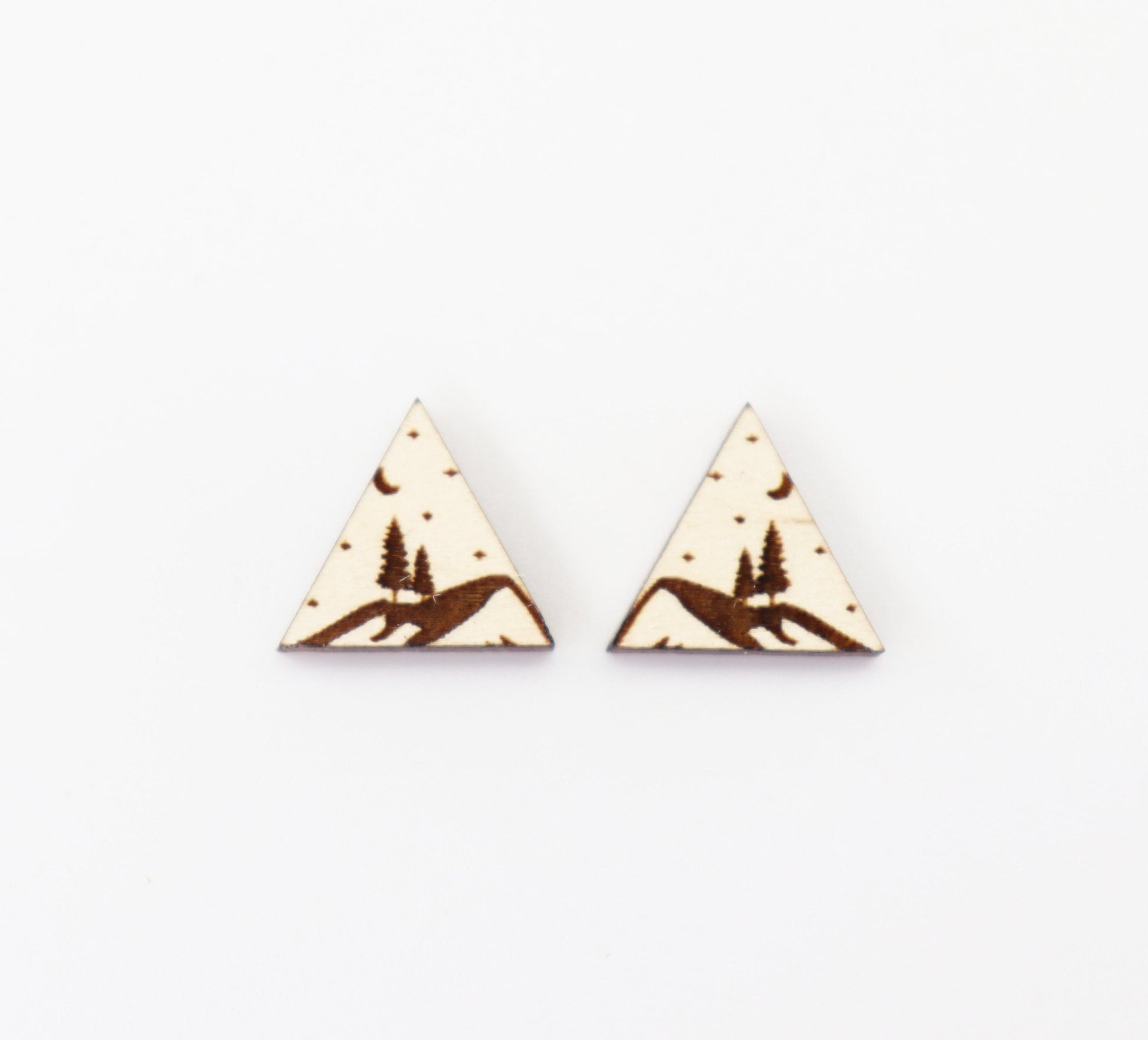 Mountain stud Earring blanks, DIY earrings, wood studs