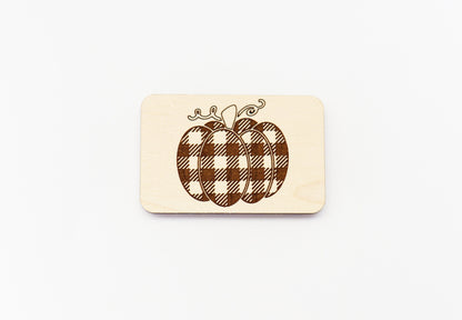 2 Inch plaid Pumpkin Hair clip blanks, wood blanks, laser cut blanks