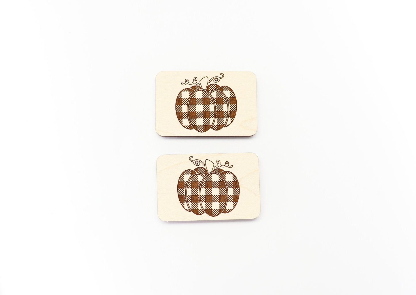 2 Inch plaid Pumpkin Hair clip blanks, wood blanks, laser cut blanks