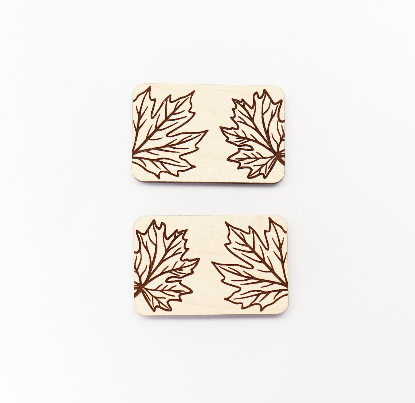 2 Inch Maple leaf Hair clip blanks, wood blanks, laser cut blanks