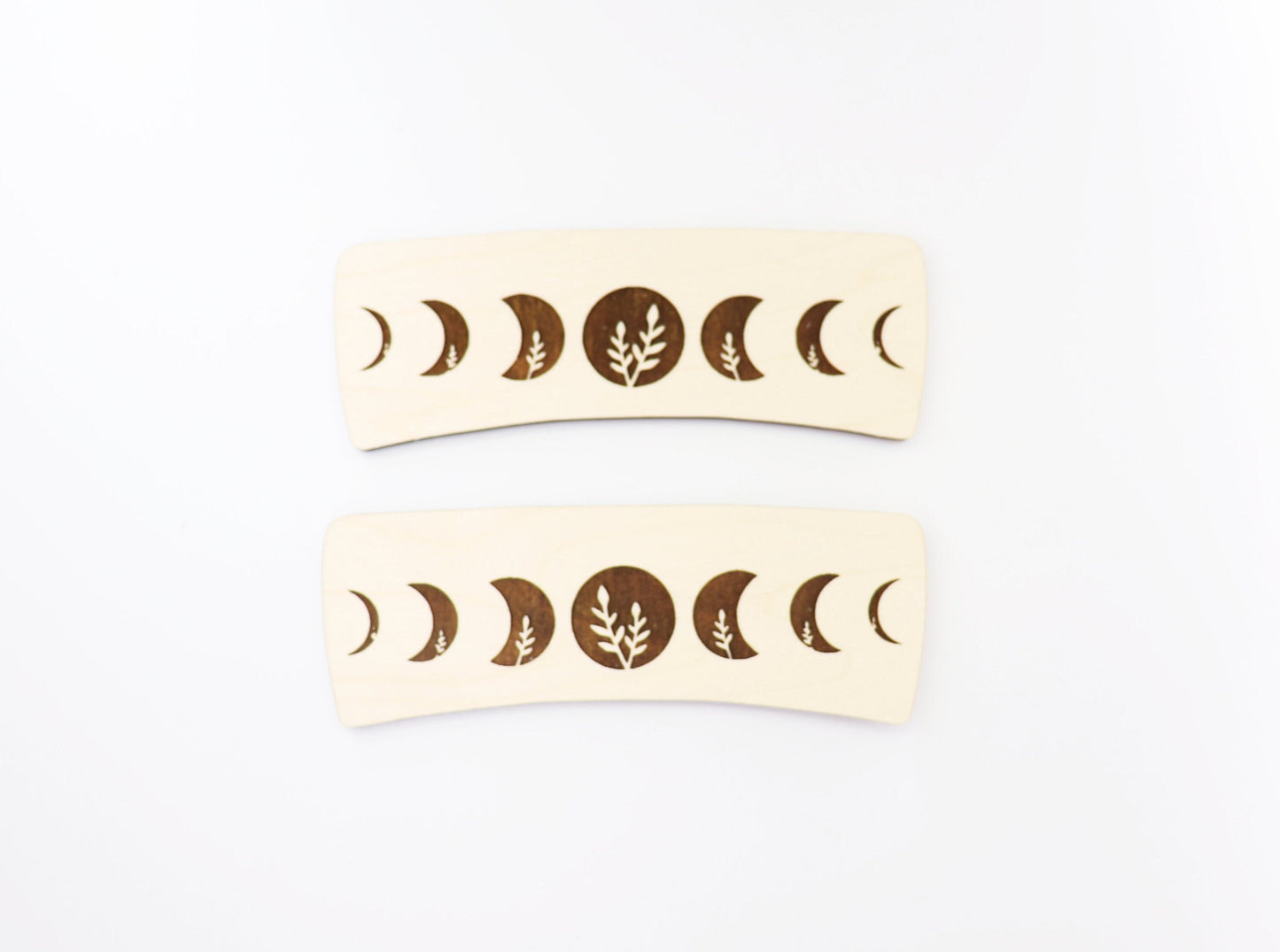 Moon phase Hair clip blanks, wood blanks, laser cut blanks