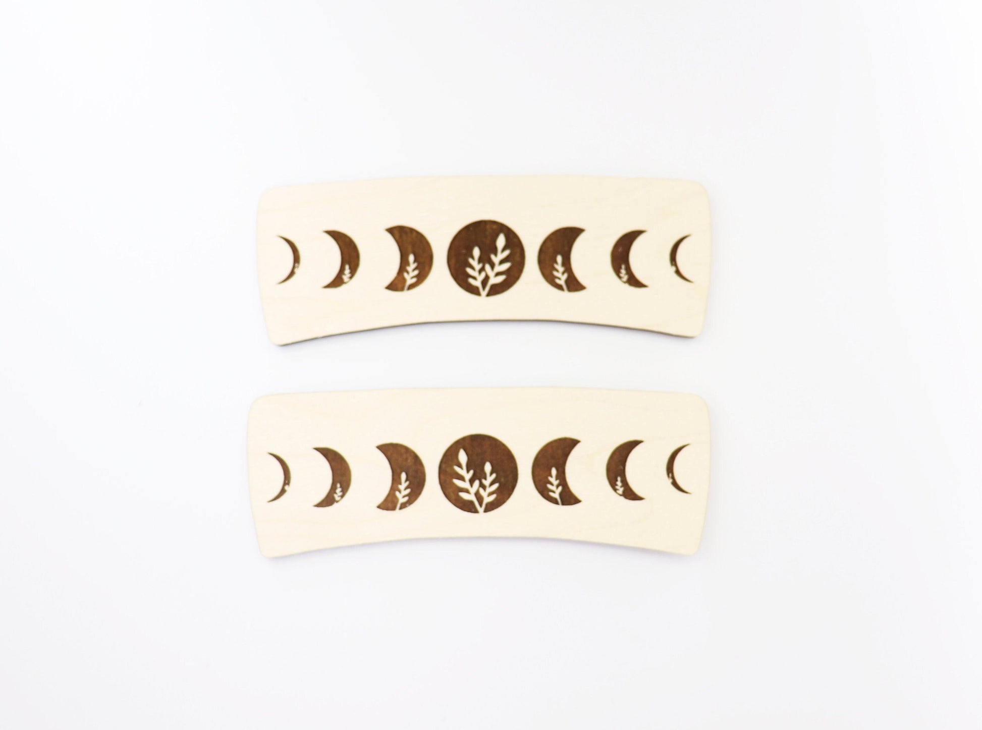 Moon phase Hair clip blanks, wood blanks, laser cut blanks