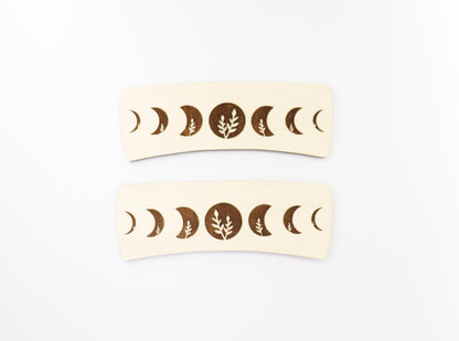 Moon phase Hair clip blanks, wood blanks, laser cut blanks