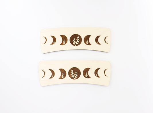 Moon phase Hair clip blanks, wood blanks, laser cut blanks