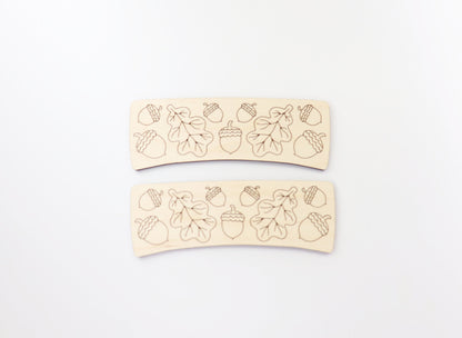 Fall Hair clip blanks, wood blanks, laser cut blanks