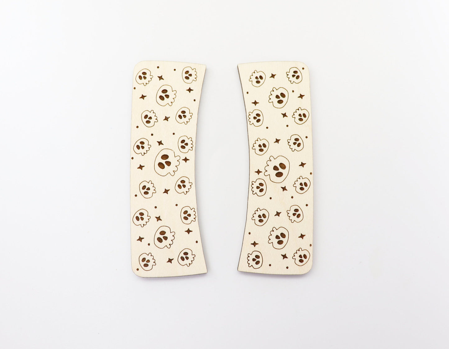 Skull Hair clip blanks, wood blanks, laser cut blanks