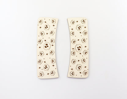 Skull Hair clip blanks, wood blanks, laser cut blanks