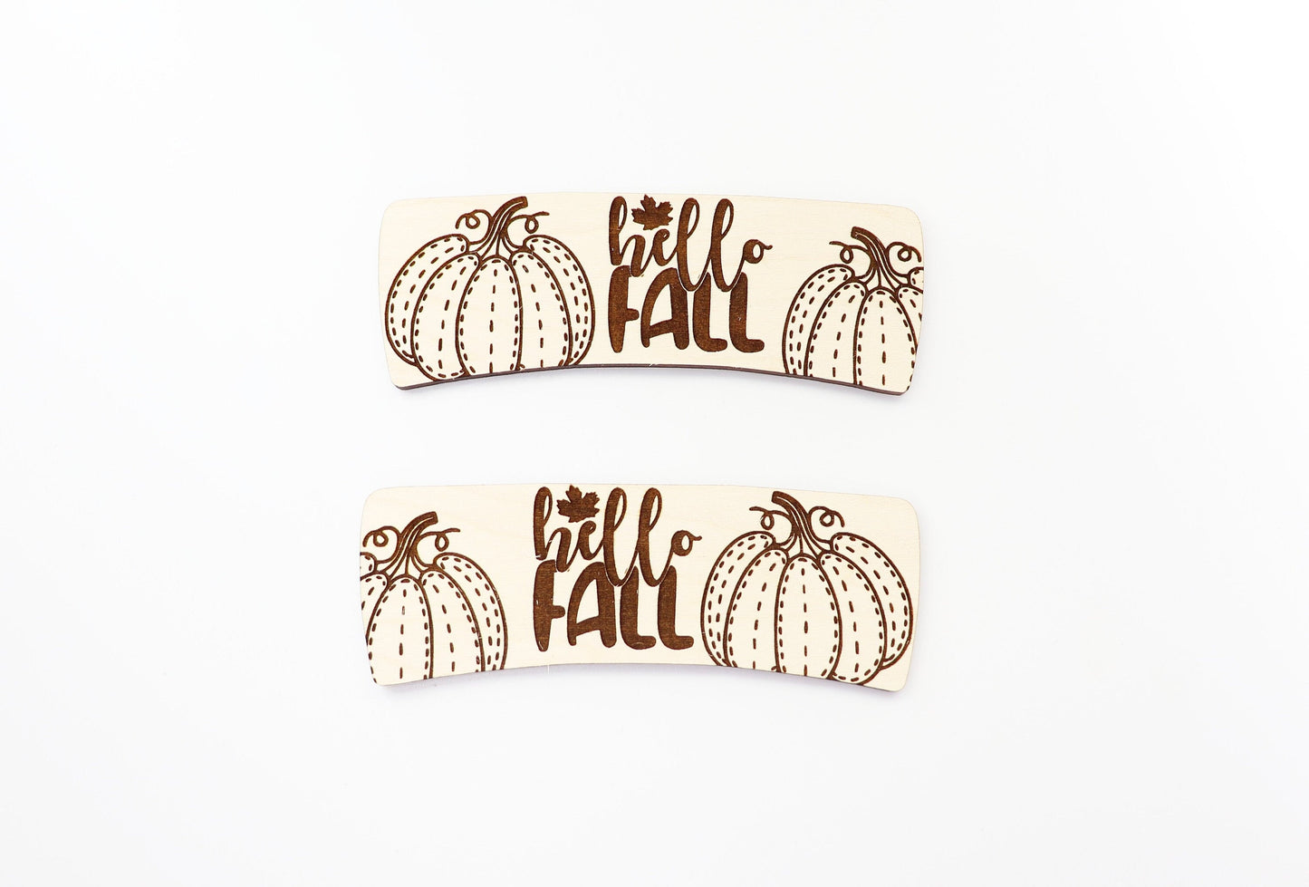 Hello fall Hair clip blanks, wood blanks, laser cut blanks