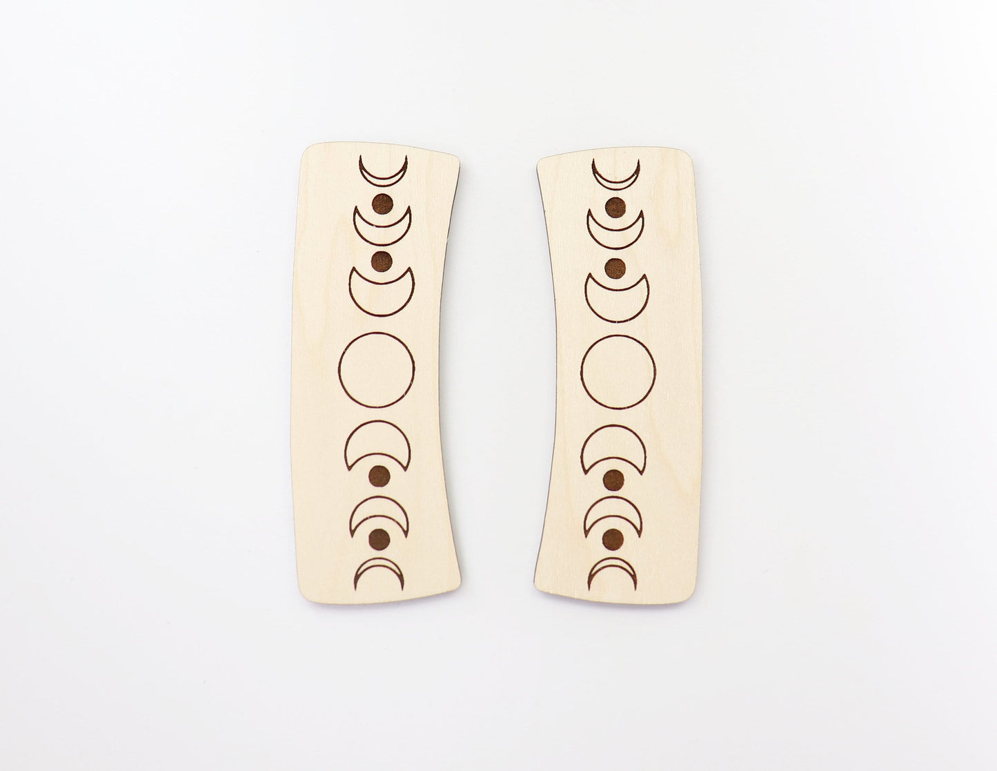 Moon phase Hair clip blanks, wood blanks, laser cut blanks