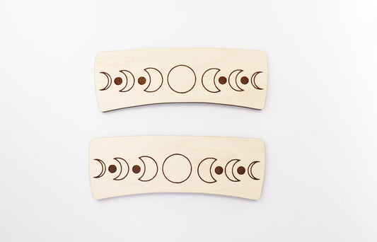 Moon phase Hair clip blanks, wood blanks, laser cut blanks