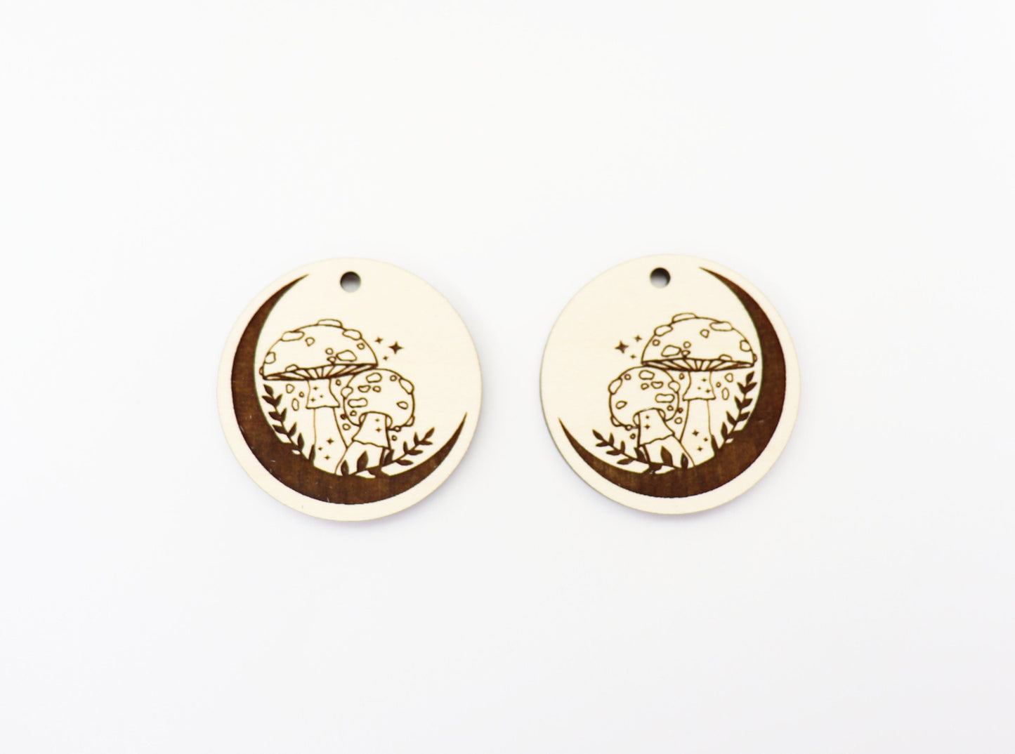 Mushroom moon earrings, DIY earrings, earring blanks