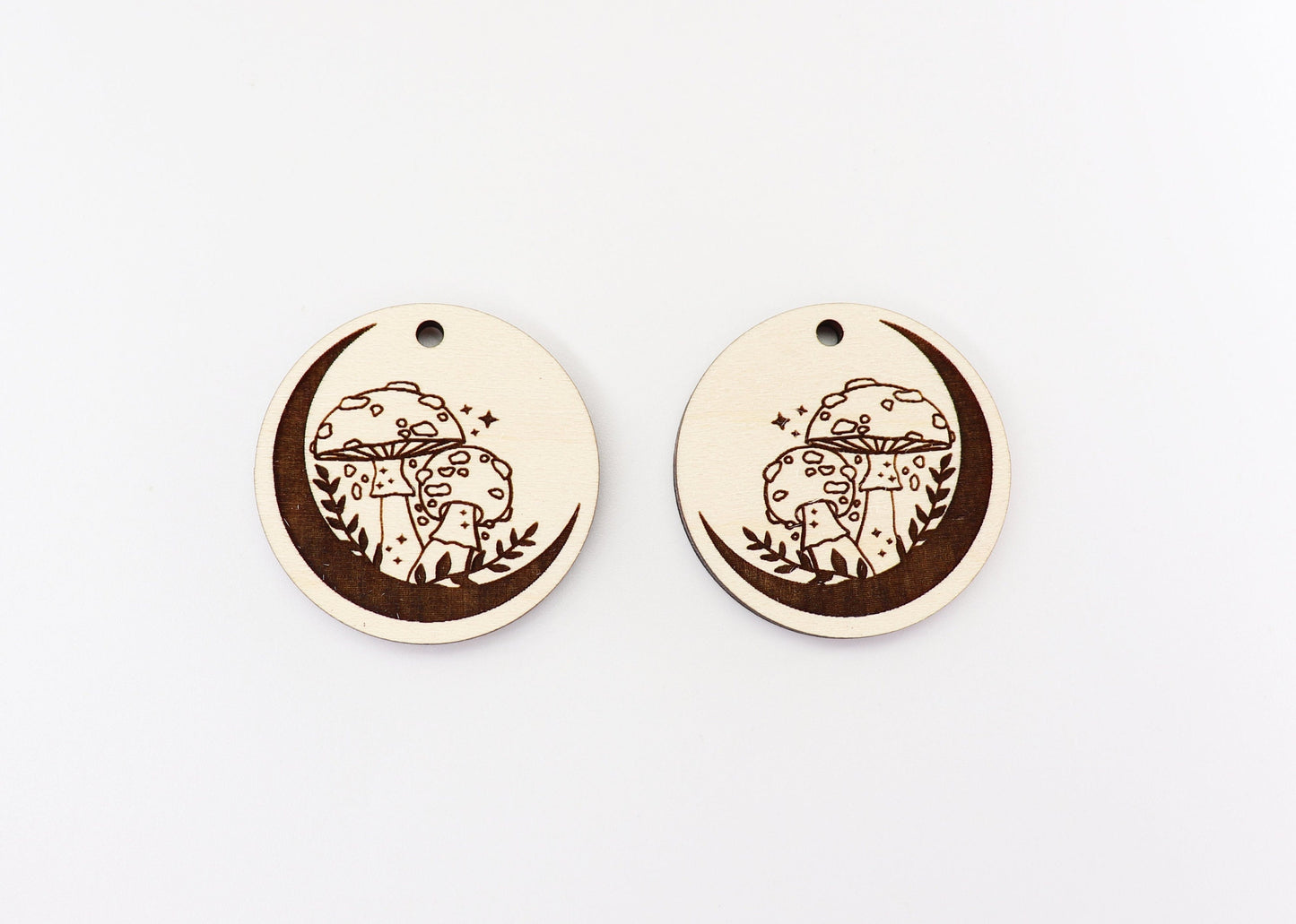 Mushroom moon earrings, DIY earrings, earring blanks