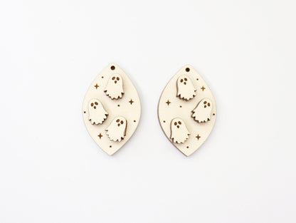 Ghost earring blanks, earring blanks, wood cutouts