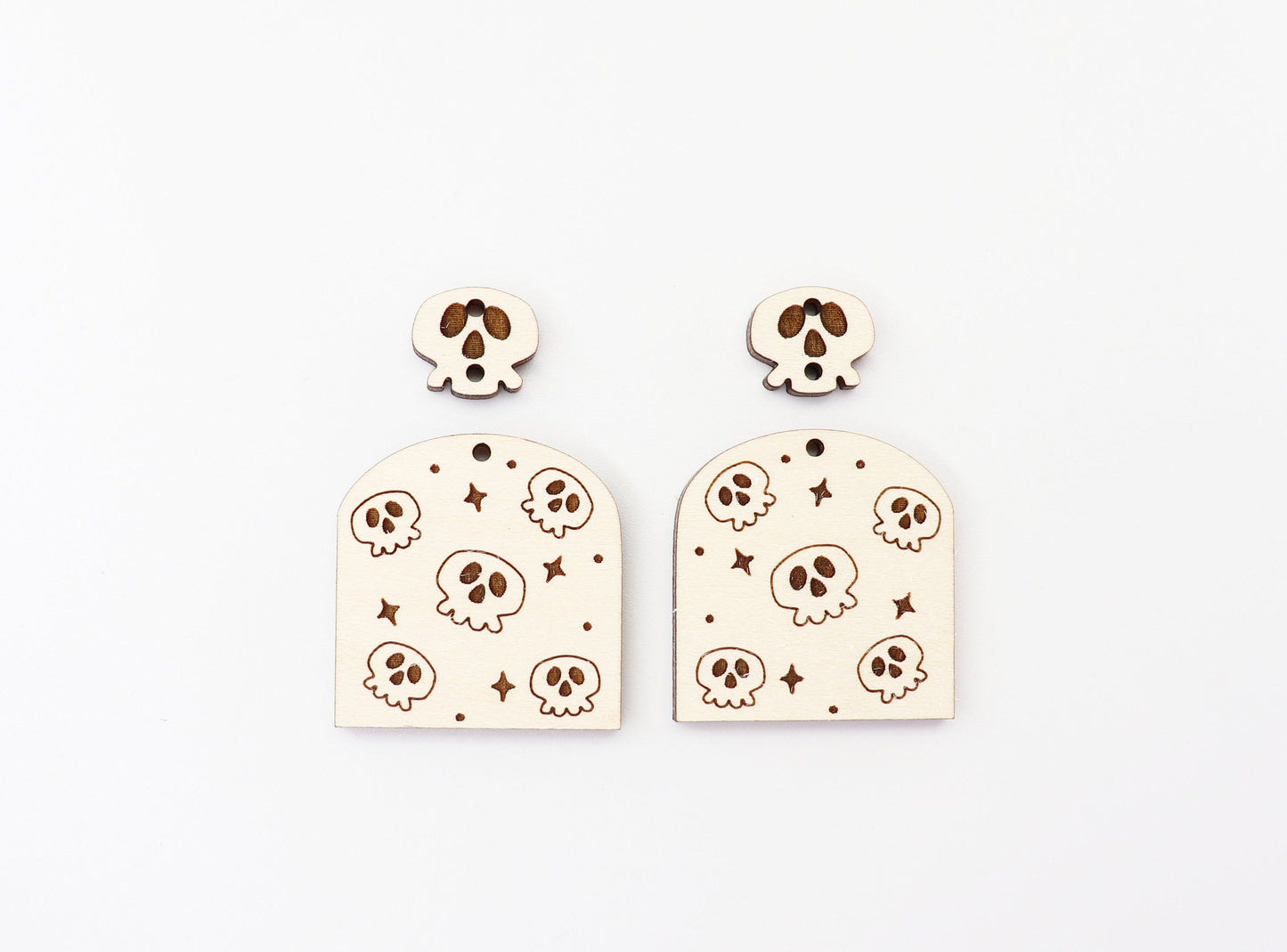 Skull earrings, earring blanks