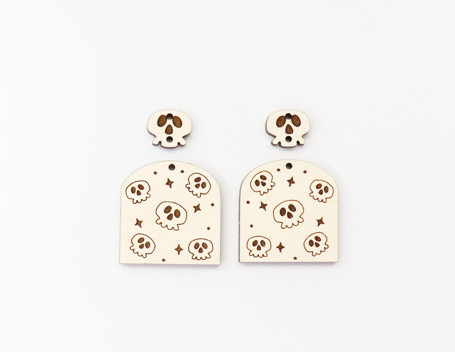 Skull earrings, earring blanks