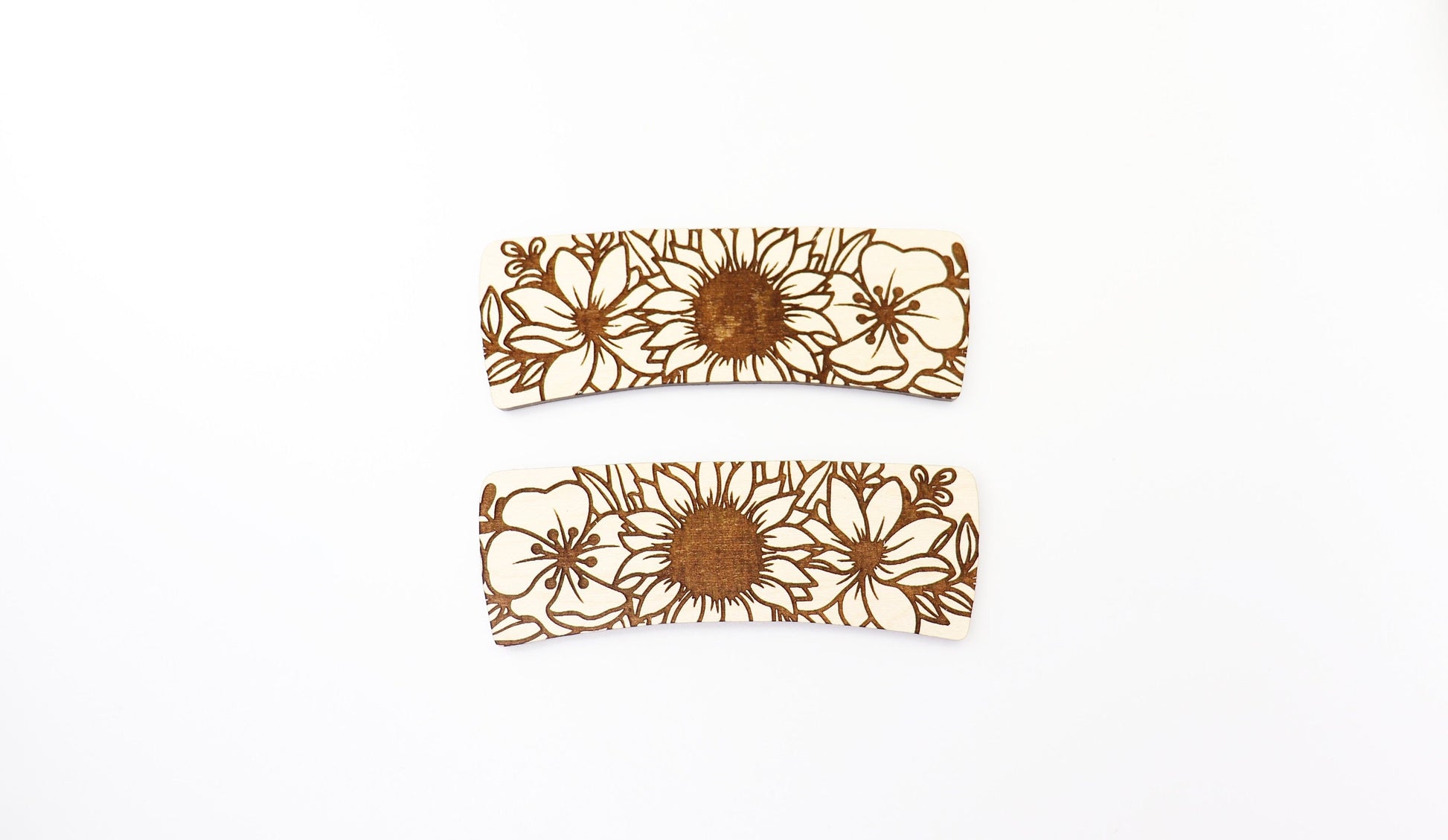 Floral Hair clip blanks, wood blanks, laser cut blanks