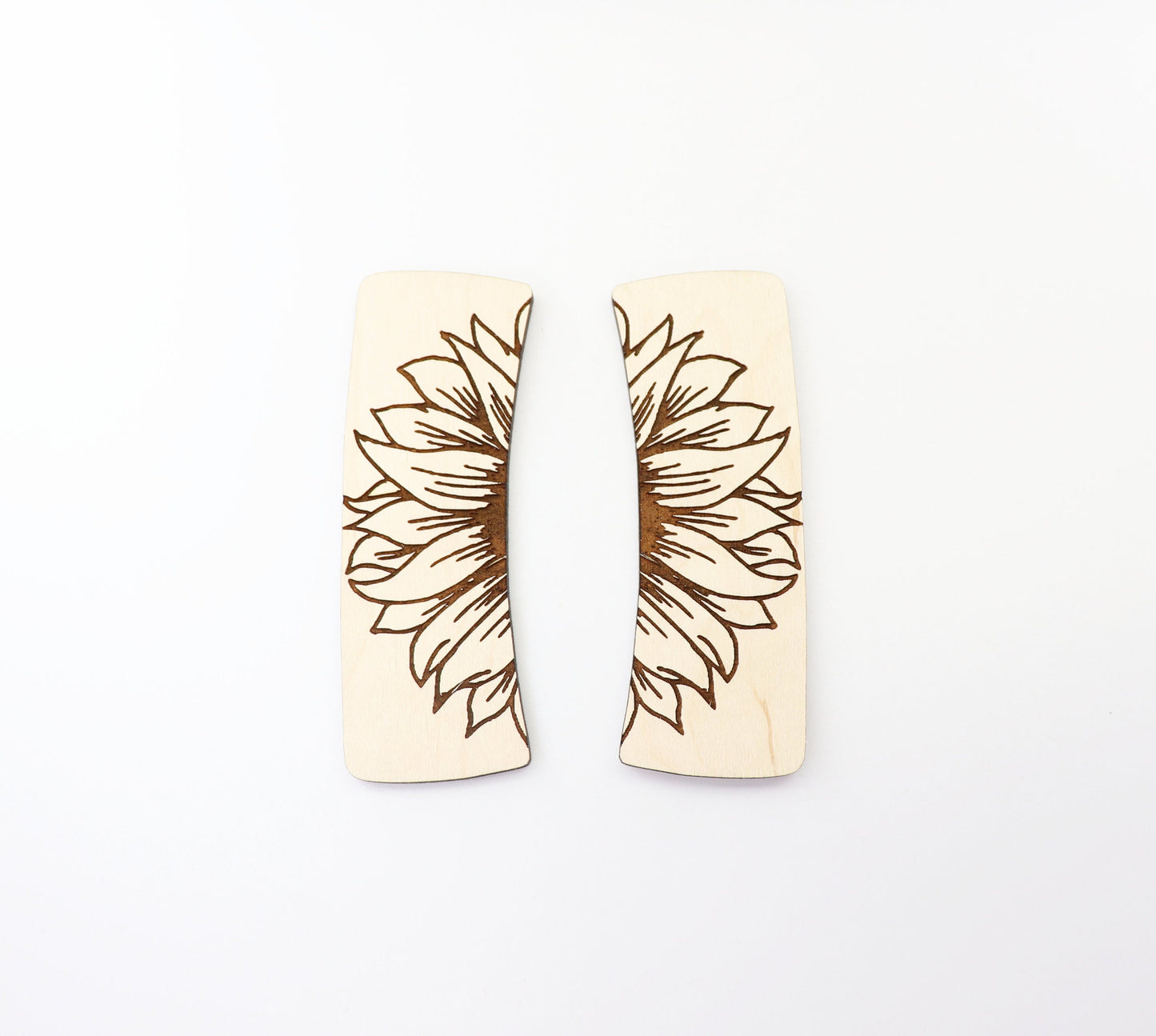 Sunflower Hair clip blanks, wood blanks, laser cut blanks