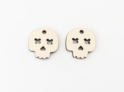 Skull earrings, earring blanks