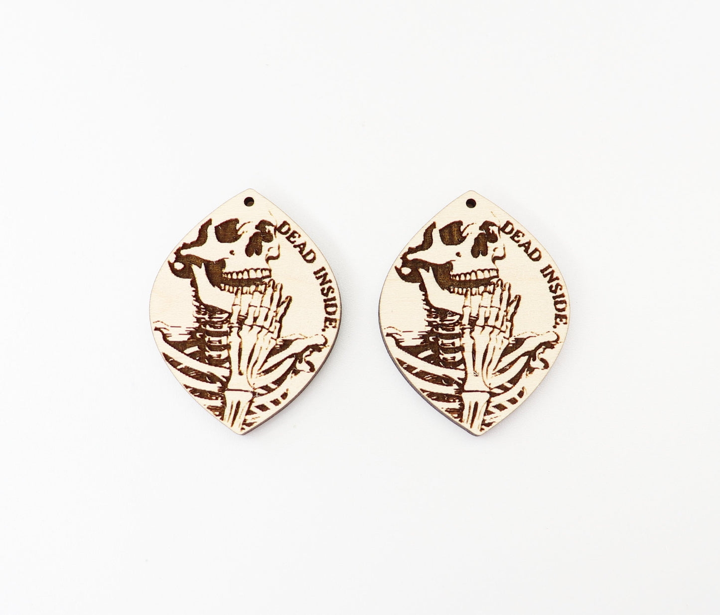 Skeleton dead inside earrings, earring blanks, sold per set