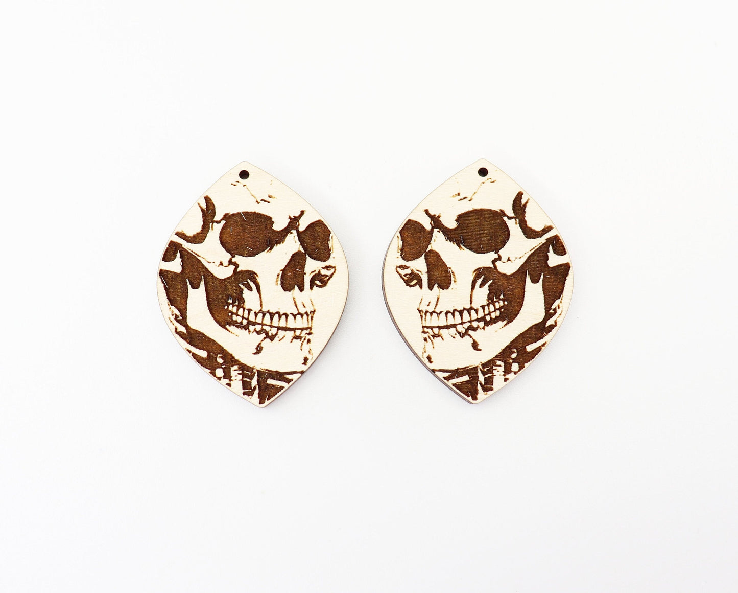 Skull earrings, earring blanks, sold per set