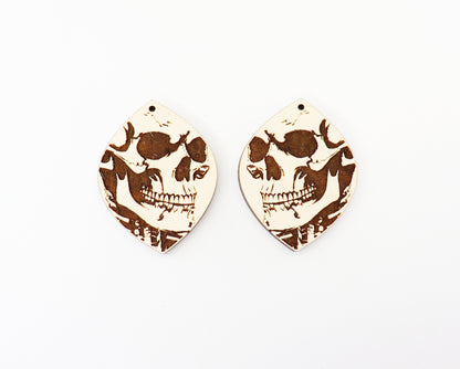 Skull earrings, earring blanks, sold per set