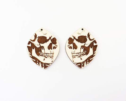 Skull earrings, earring blanks, sold per set